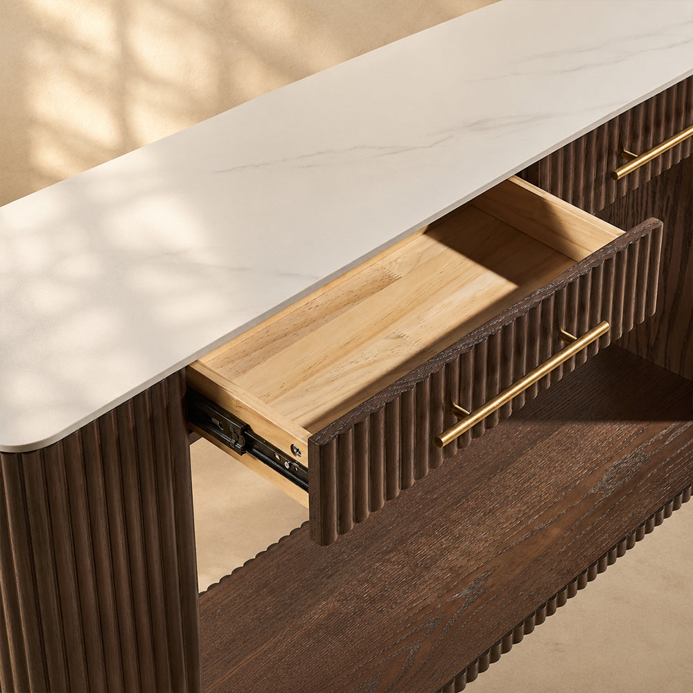 Riven Oak Console Table 47"W