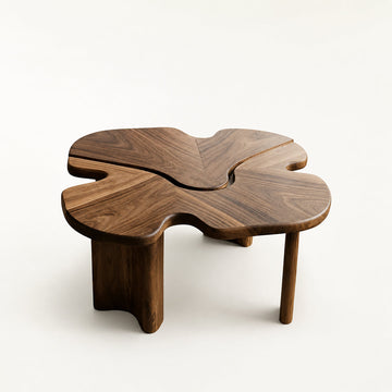 Solida Four-Leaf Clover Walnut Coffee Table