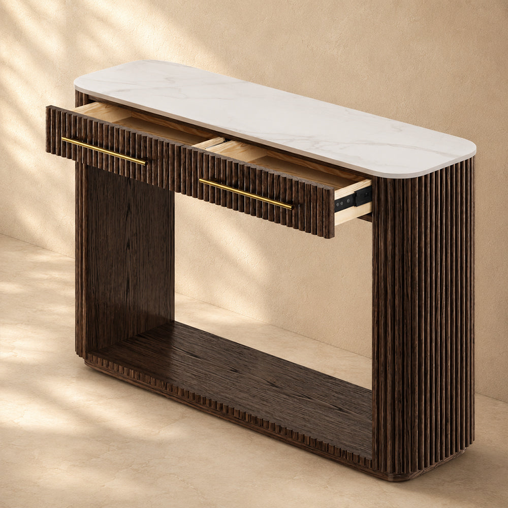 Riven Oak Console Table 47"W
