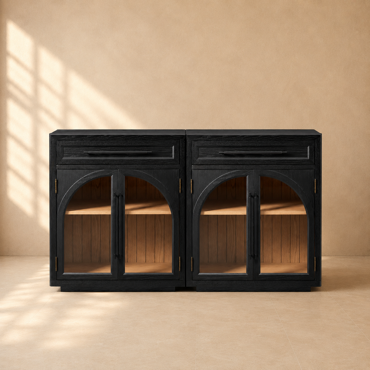 Aldric Arched 61" Oak Sideboard with Drawers