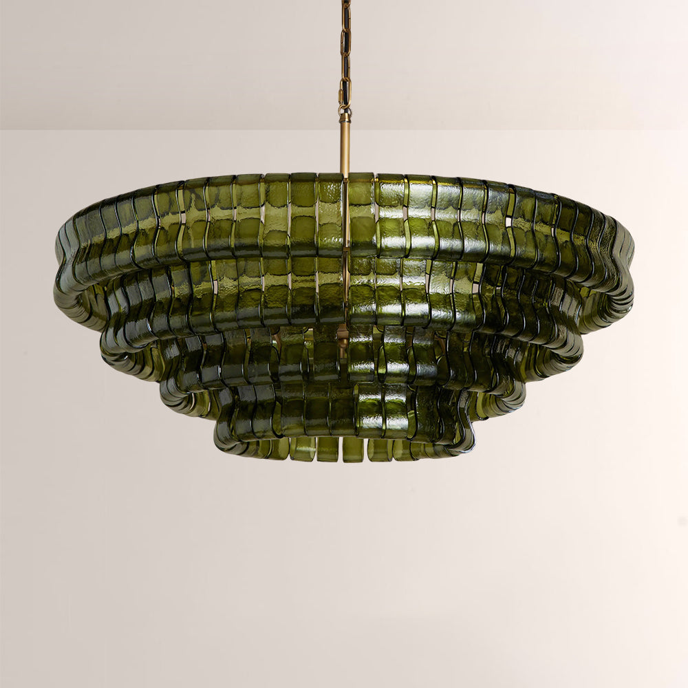 Glacé Glass Round Chandelier