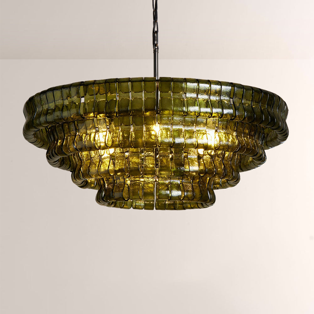 Glacé Glass Round Chandelier