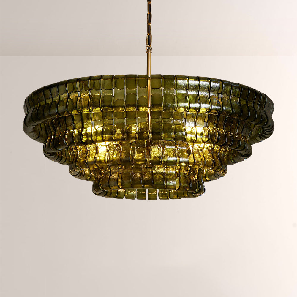 Glacé Glass Round Chandelier