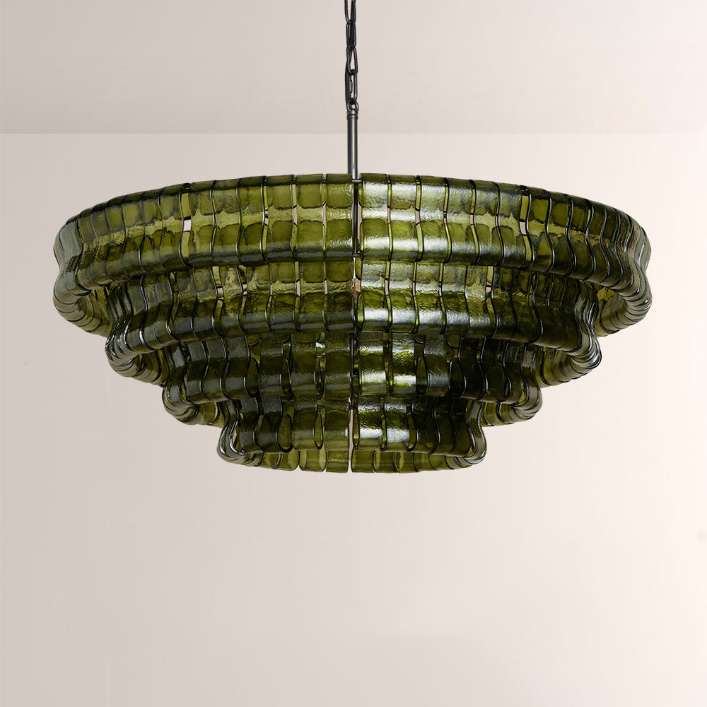 Glacé Glass Round Chandelier