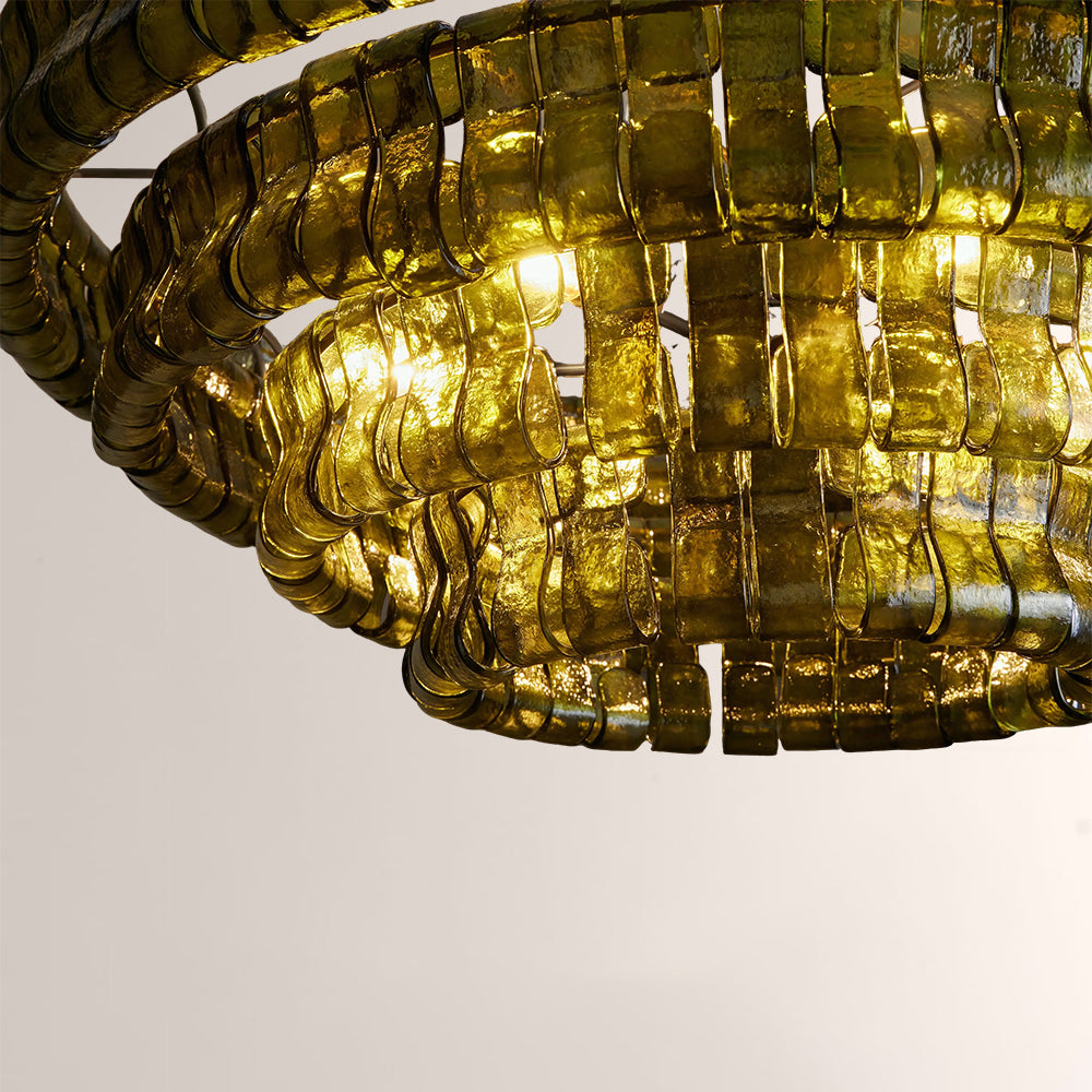 Glacé Glass Round Chandelier