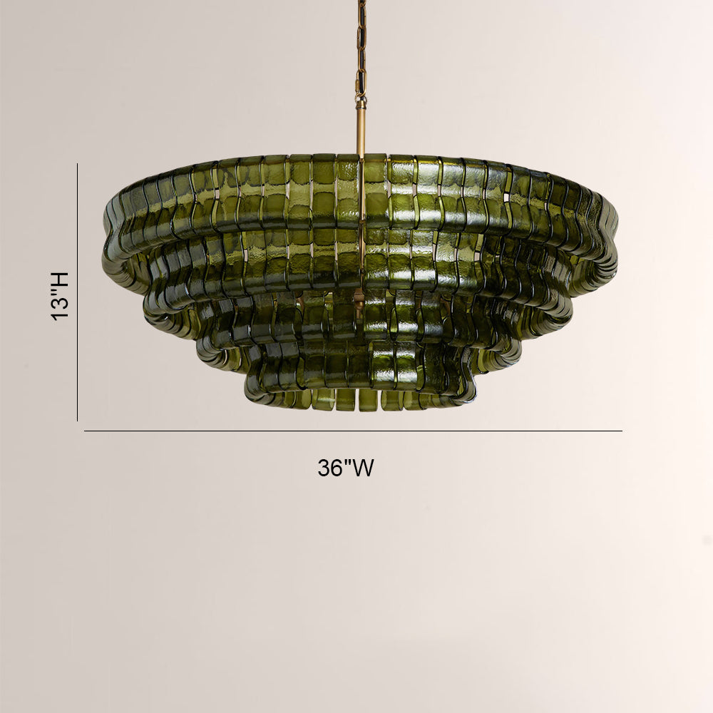 Glacé Glass Round Chandelier
