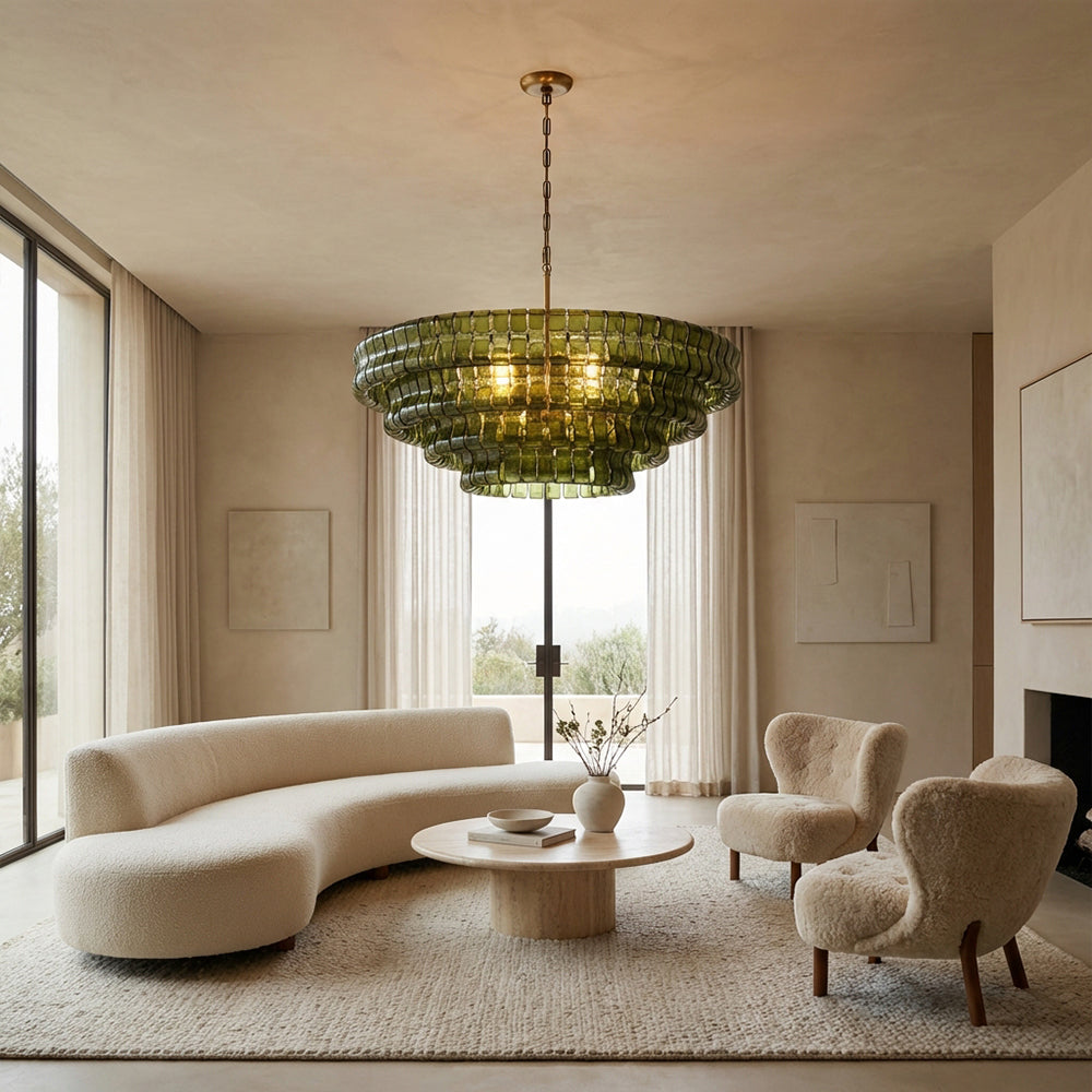 Glacé Glass Round Chandelier