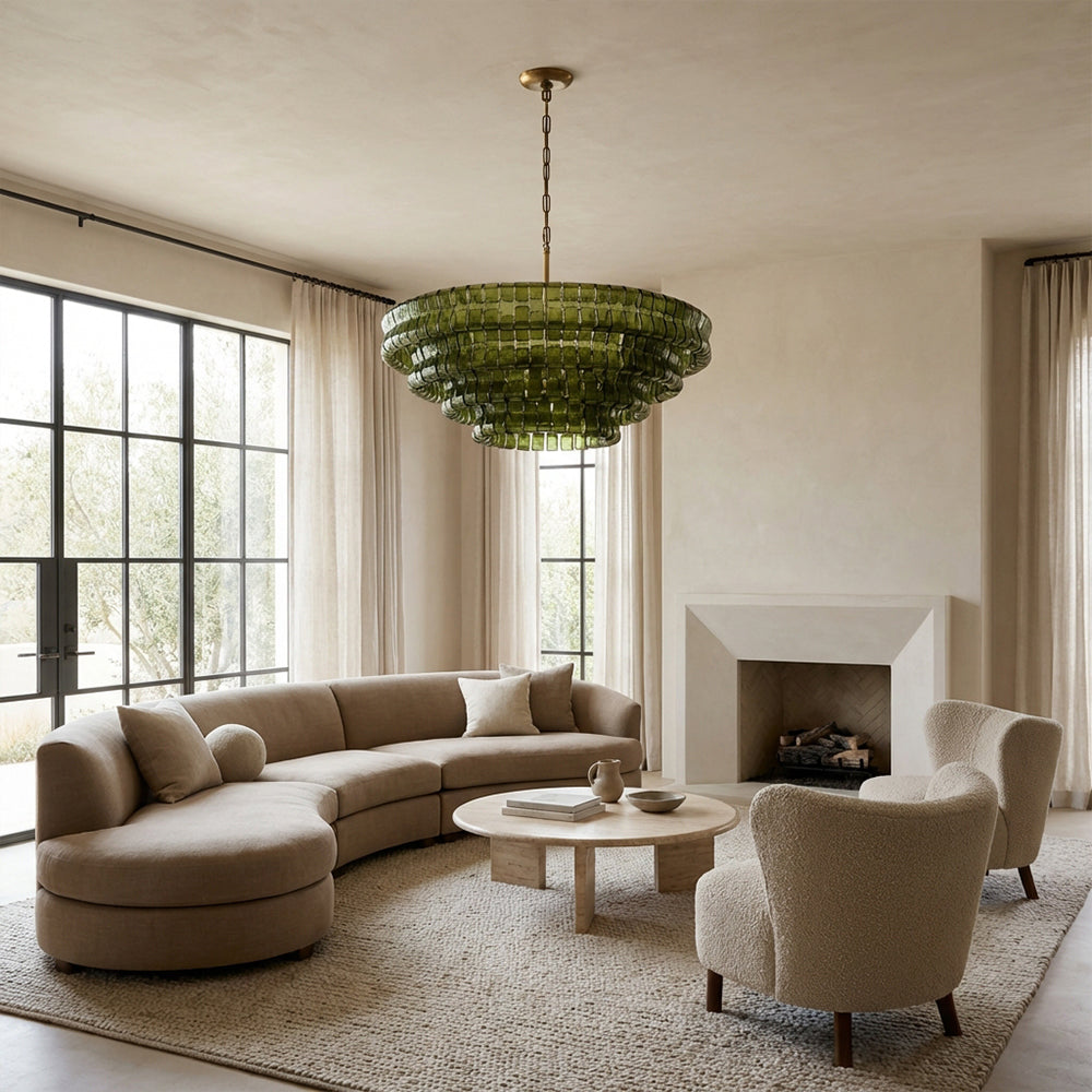 Glacé Glass Round Chandelier