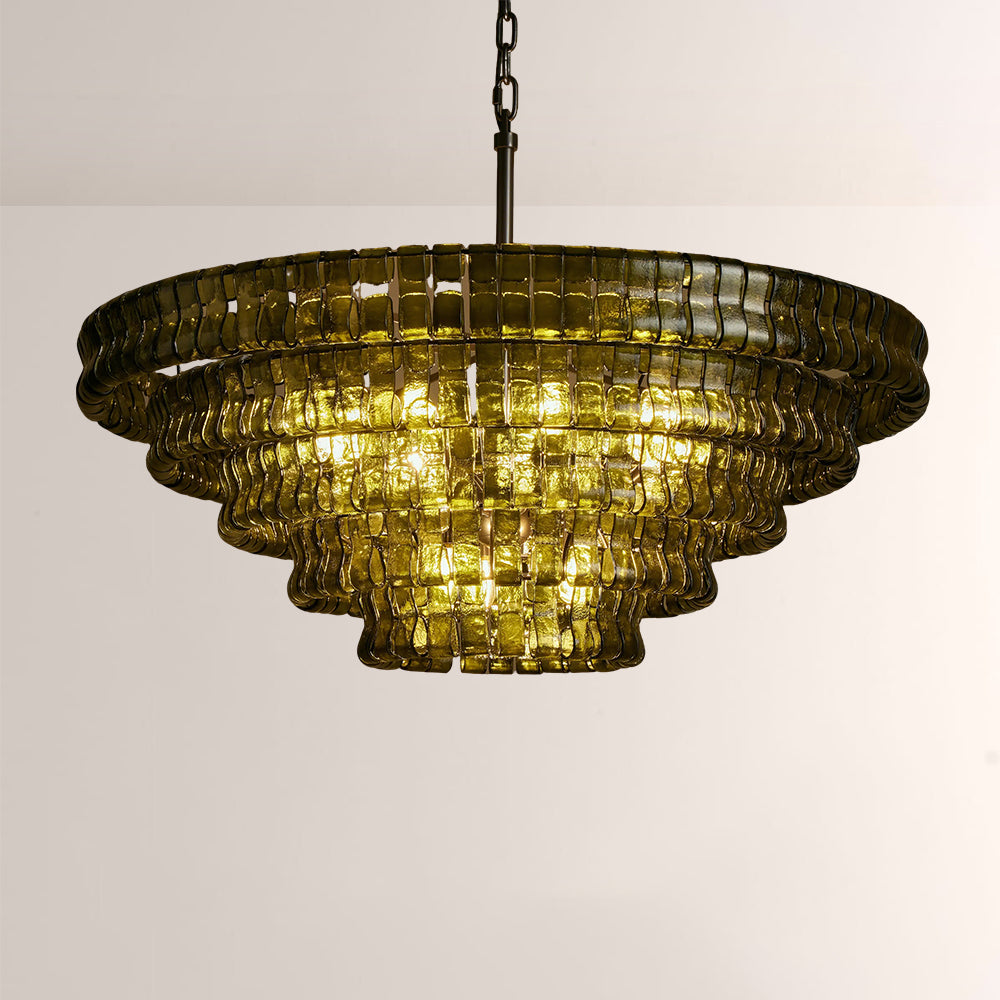 Glacé Glass Round Chandelier