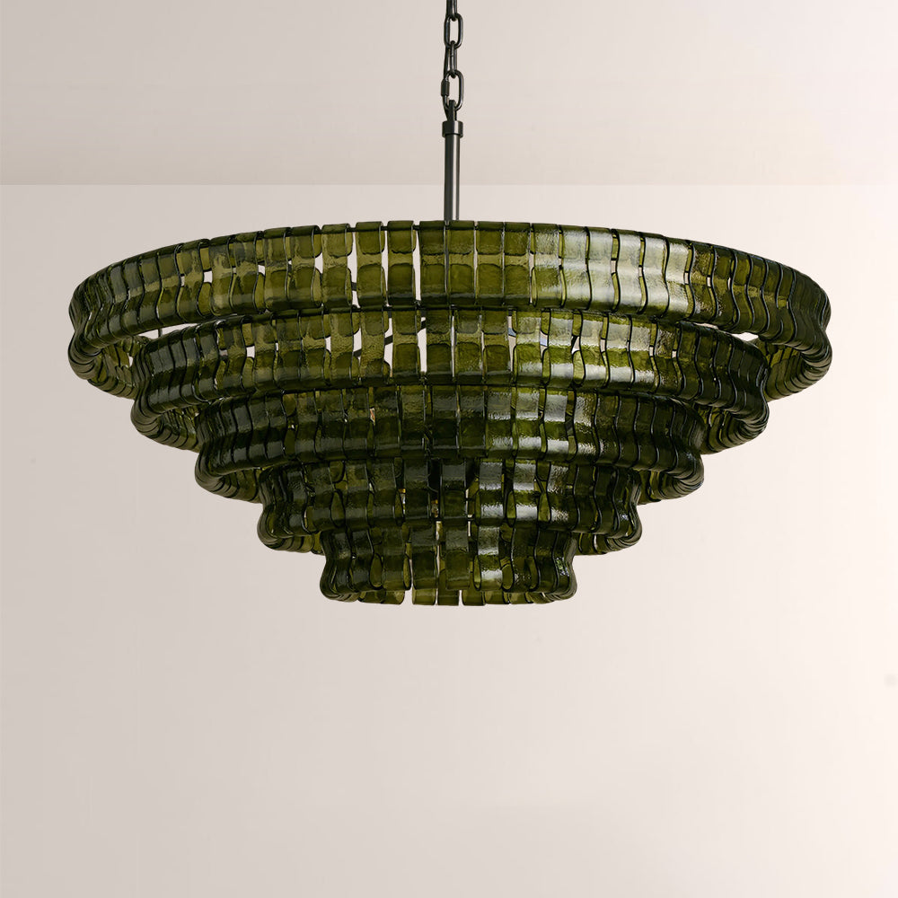 Glacé Glass Round Chandelier