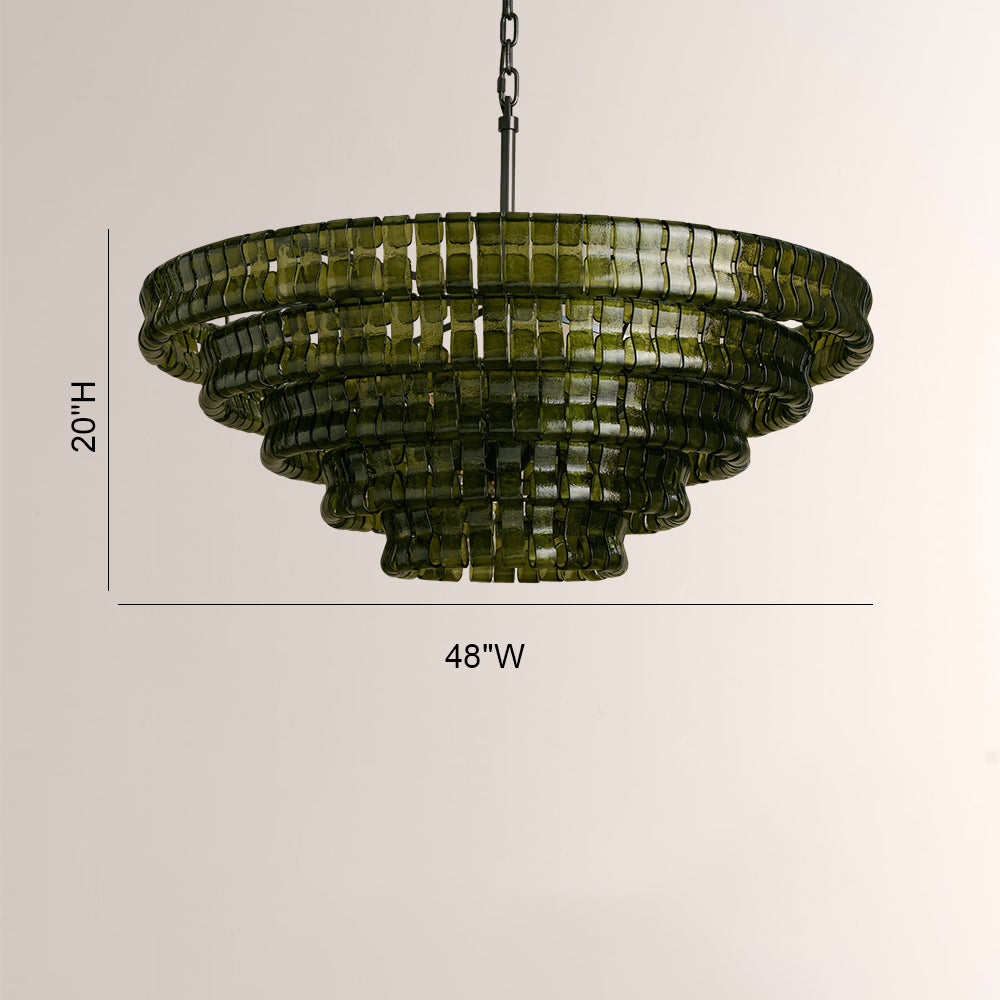 Glacé Glass Round Chandelier