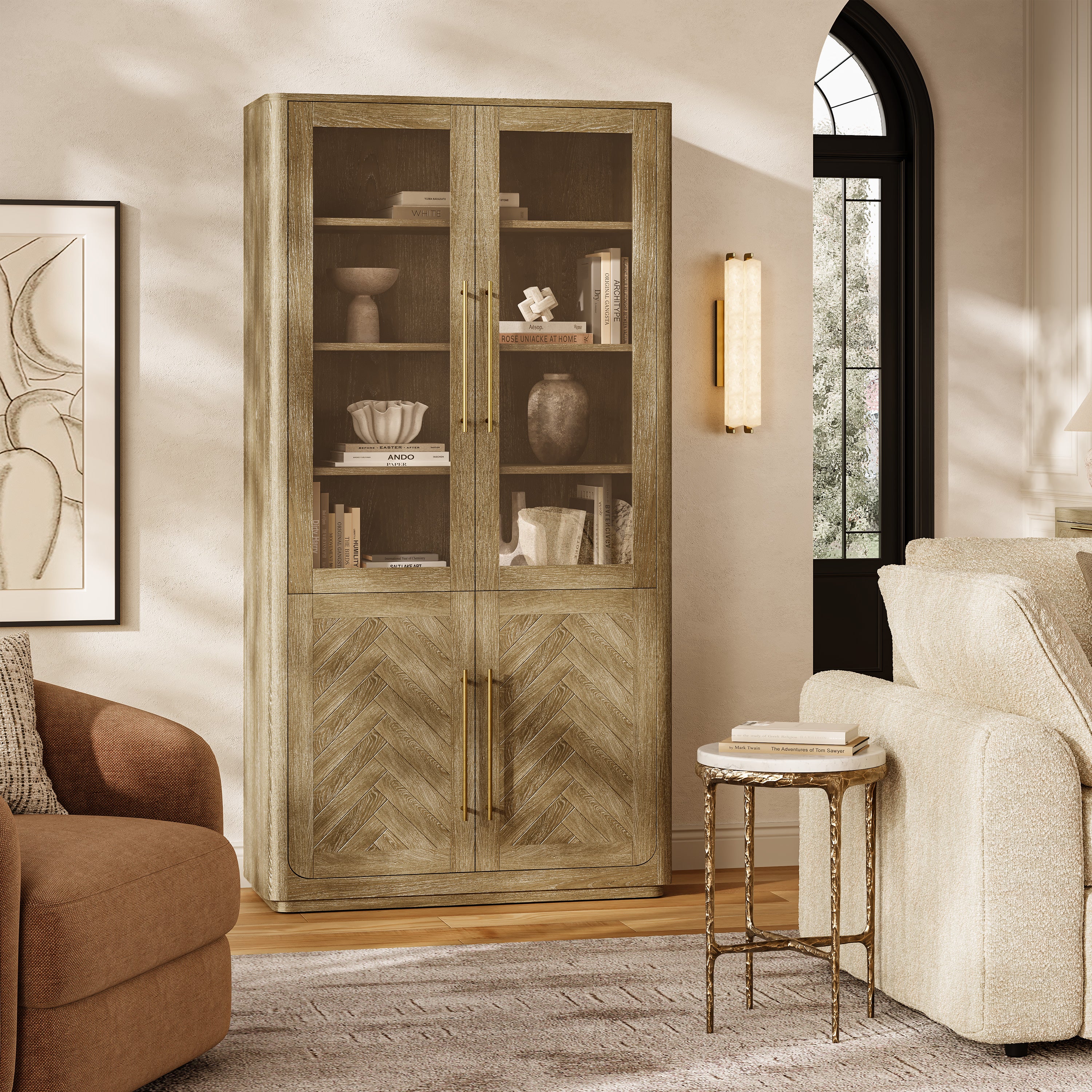 Marison Chevron Bookcase 40"W