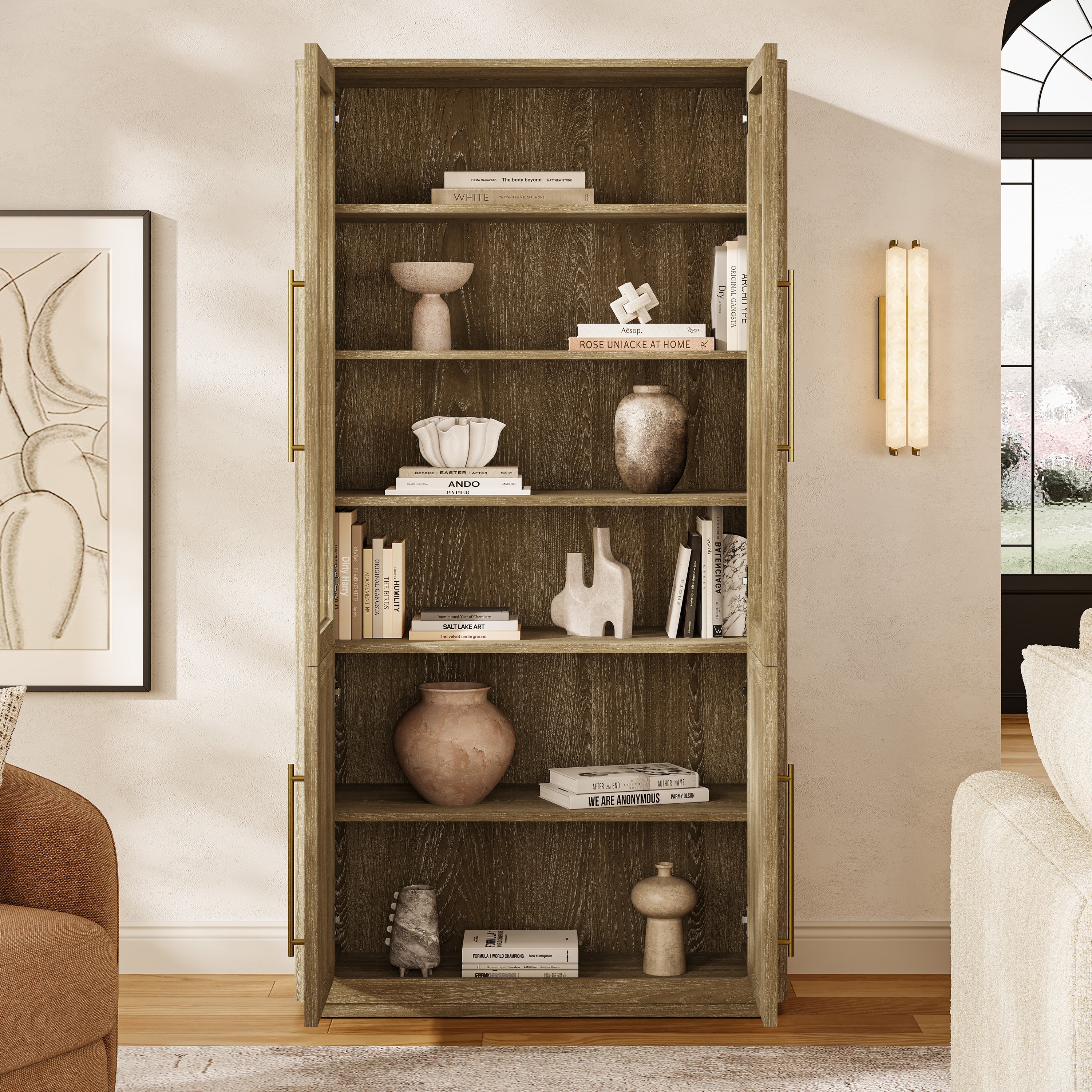 Marison Chevron Bookcase 40"W