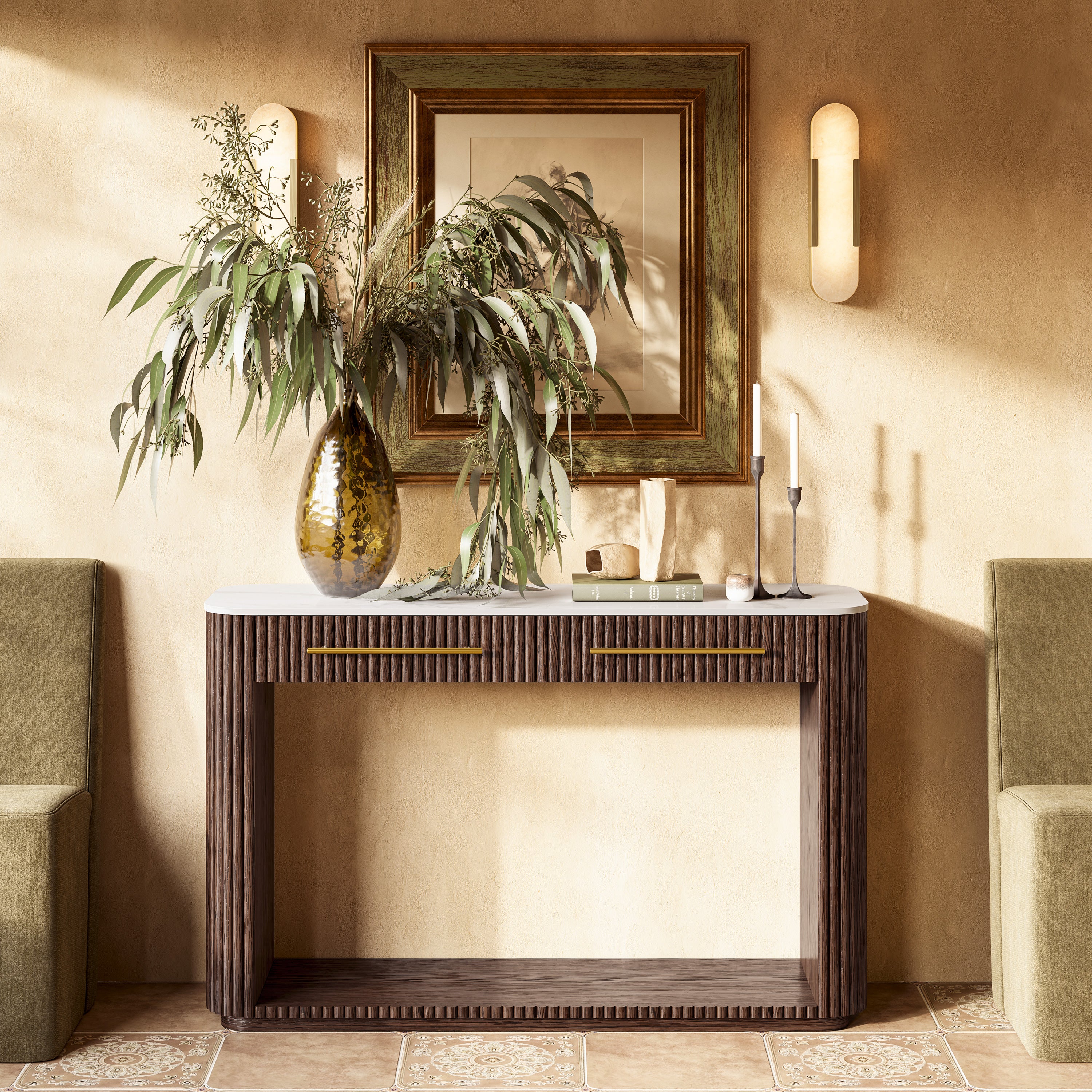 Riven Oak Console Table 47"W
