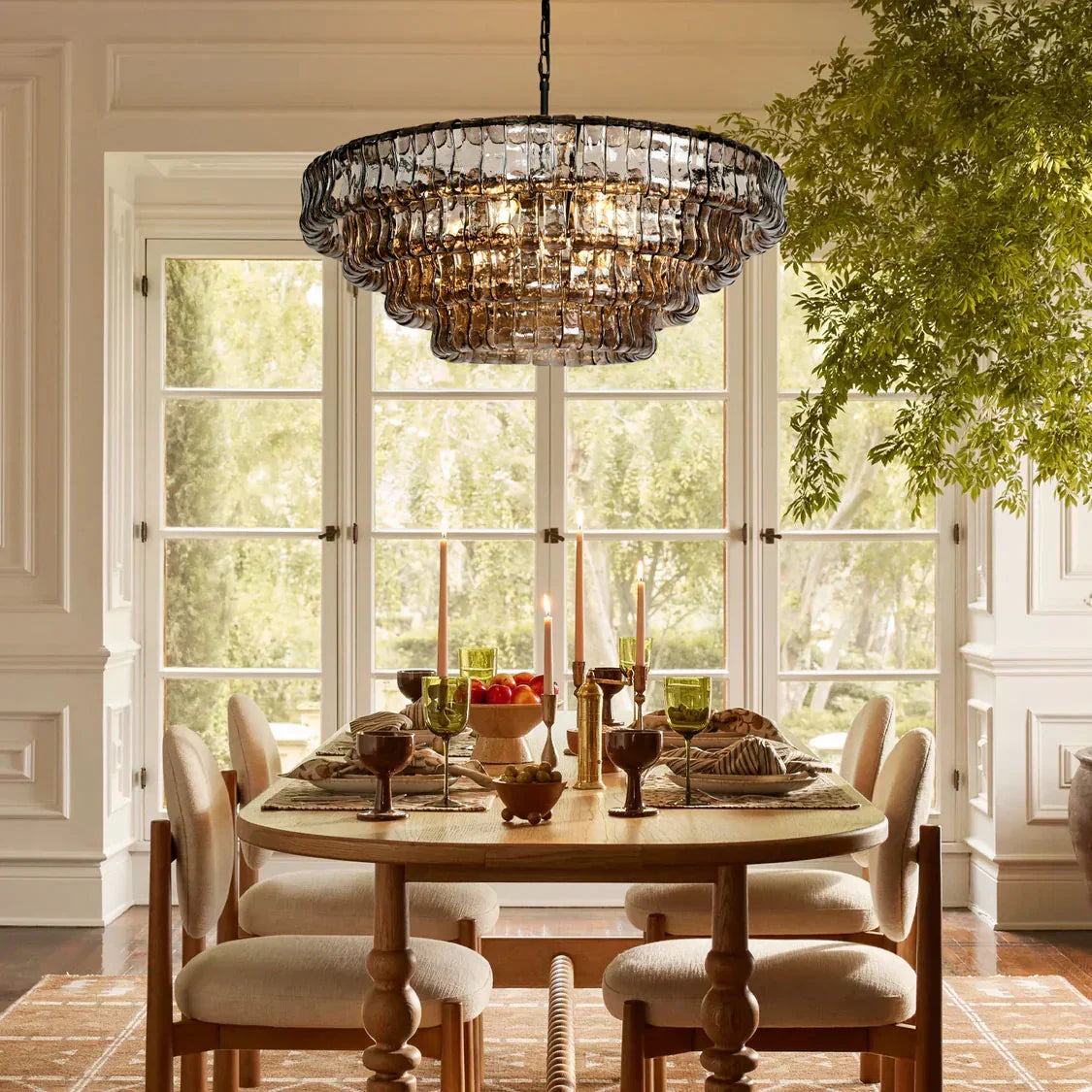 Lime 4-Tier Glass Round Chandelier - ebuylight