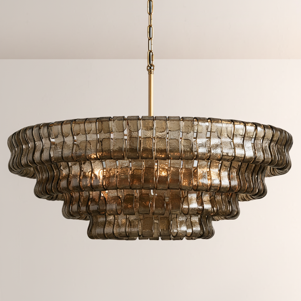 Lime 4-Tier Glass Round Chandelier - ebuylight