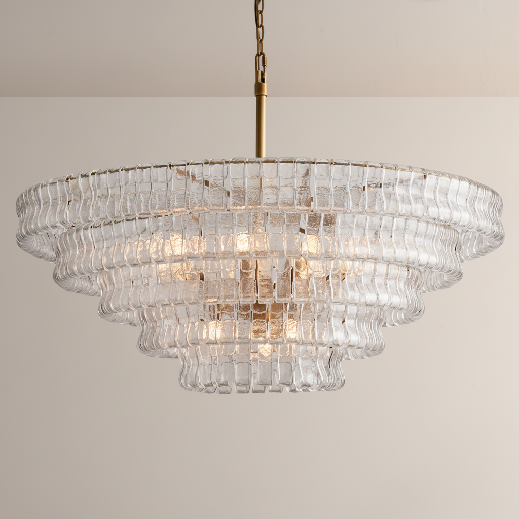 Lime 4-Tier Glass Round Chandelier - ebuylight