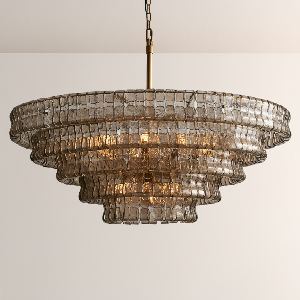 Lime 4-Tier Glass Round Chandelier - ebuylight
