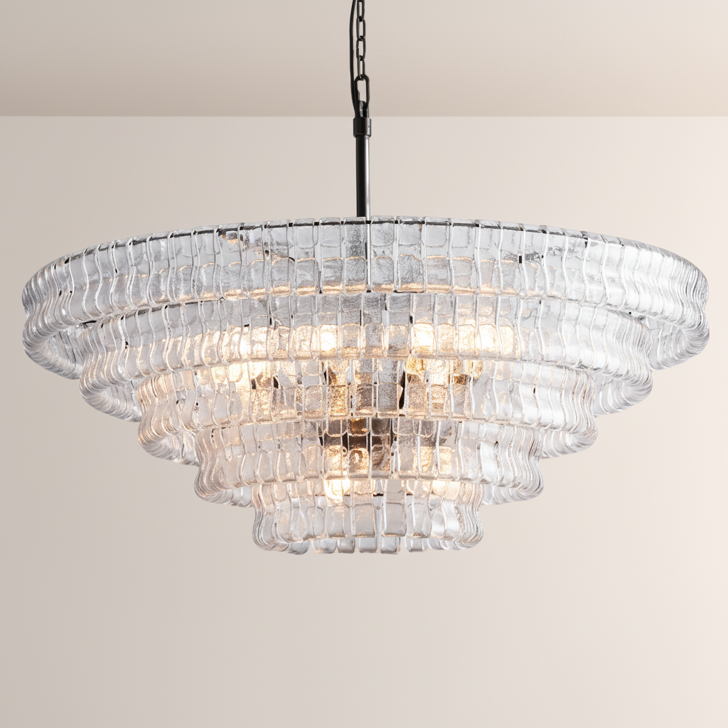 Lime 4-Tier Glass Round Chandelier - ebuylight